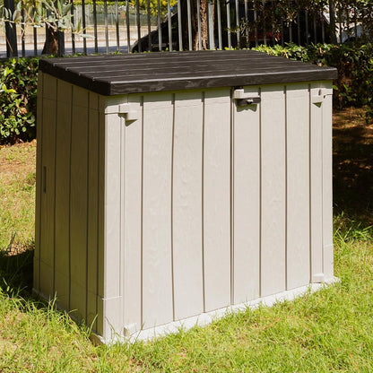  Toomax Stora Way Boîte à Outils D'extérieur En Polypropylène Recyclé Avec Effet Bois (842L, Gris Taupe/Marron)