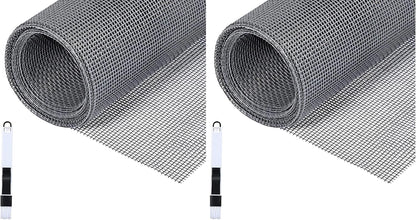 Fillis Window Insect Screen, 150 X 500 Cm, Fibreglass Insect Screen By The Metre DIY With Cleaning Brush, Mosquito Net For Windows, Balcony Door And Living Room, Grey (Pack Of 2)
