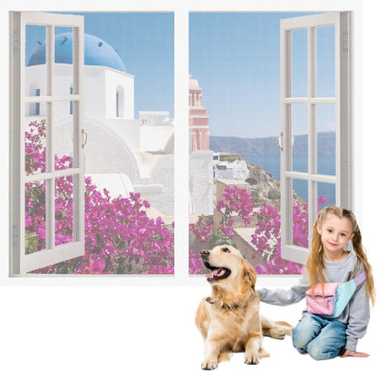  Moustiquaire Magnétique Pour Porte Fenêtre 100 X 170 Cm Sans Perçage Fermeture Automatique Sans Perçage Facile à Installer Pour La Plupart Les Types De Fenêtres Ou Porte, Blanc