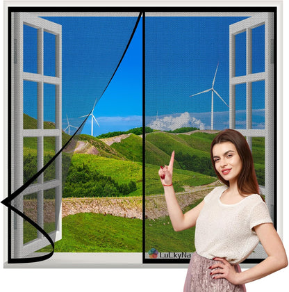  Magnetic Mosquito Net Window 125 X 125 Cm Black Magnetic Door Window With Strong Magnets For Balcony, Bedroom, Living Room, Hallway, Window