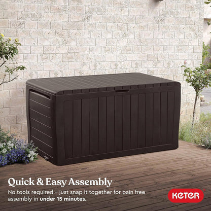  Keter Marvel Plus 71-gallon Toutes Saisons Extérieur Du Pont De Stockage Box – Espresso Marron Marron