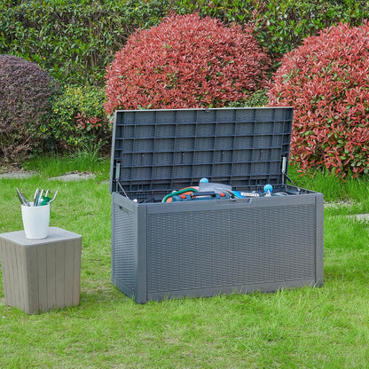 YITAHOME Grand Boîte De Rangement Extérieure En Résine De 380L Avec Pour Meubles De Patio, D'extérieur, Outils De Jardin Et Fournitures De Piscine - Étanche, Verrouillable